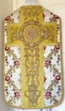 White Antique Brocade Roman Vestment